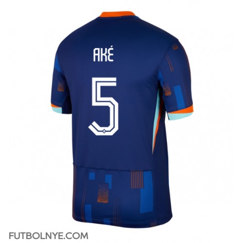 Camiseta Países Bajos Nathan Ake #5 Visitante Equipación Eurocopa 2024 manga corta